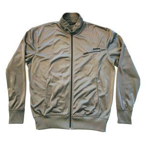 Sean‎ John Fleece Lined Bomber Jacket Full Zip Zipper Pocket Snap Closure M Gray